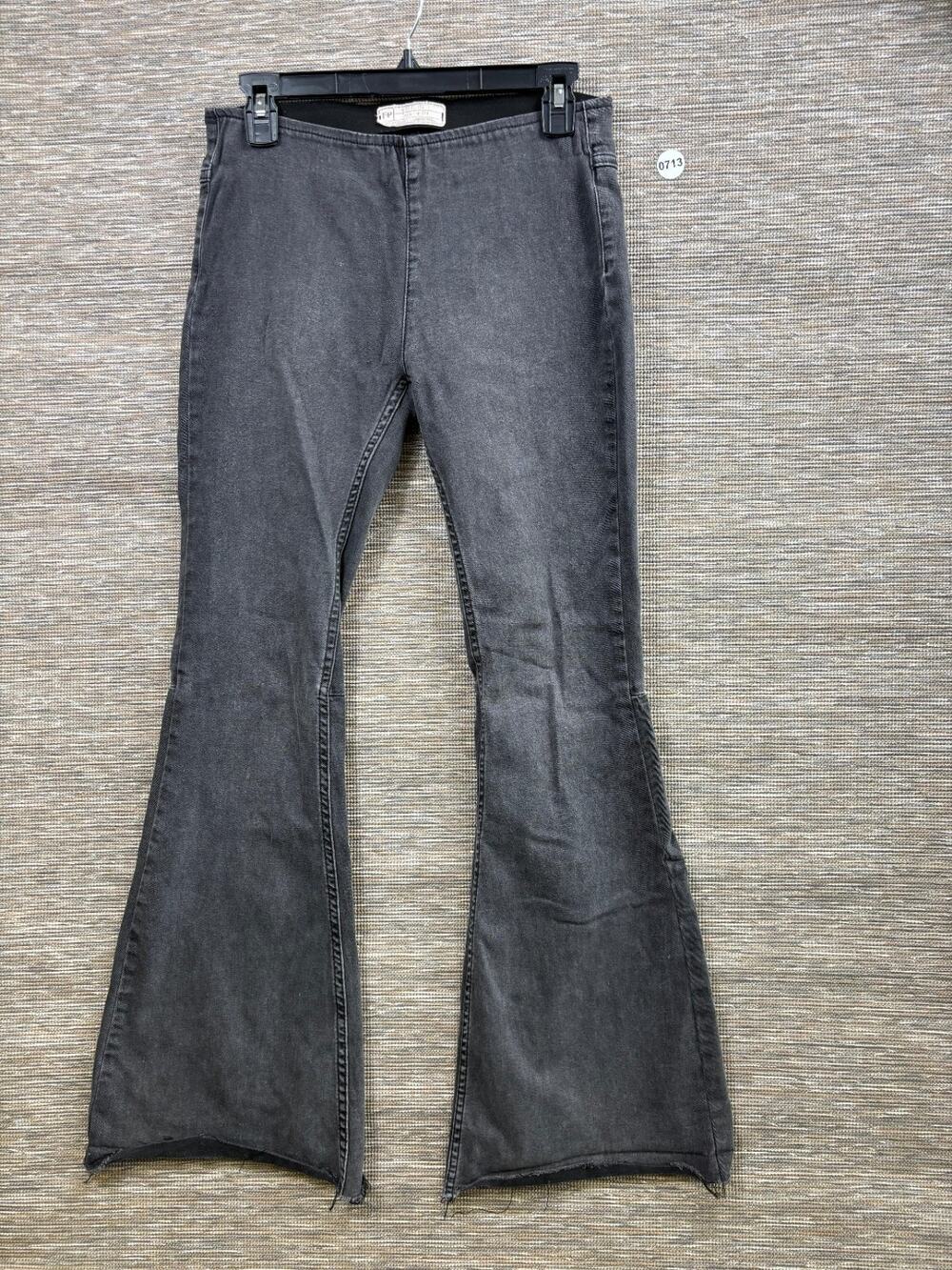 Free People Pull On Jeans Women’s Size W27R Gray Bell Bottom Flare Mid Rise